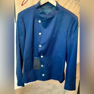 ZARA Navy Blazer with Silver Buttons
